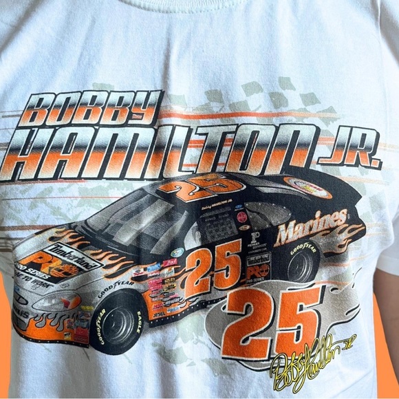 Bobby Hamilton Jr. NASCAR Orange and white t shirt - Picture 6 of 6
